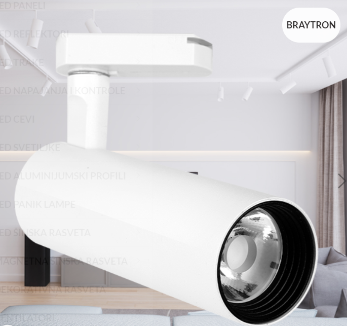 Koľajnicové svietidlo - reflektor 15W 4000K biely