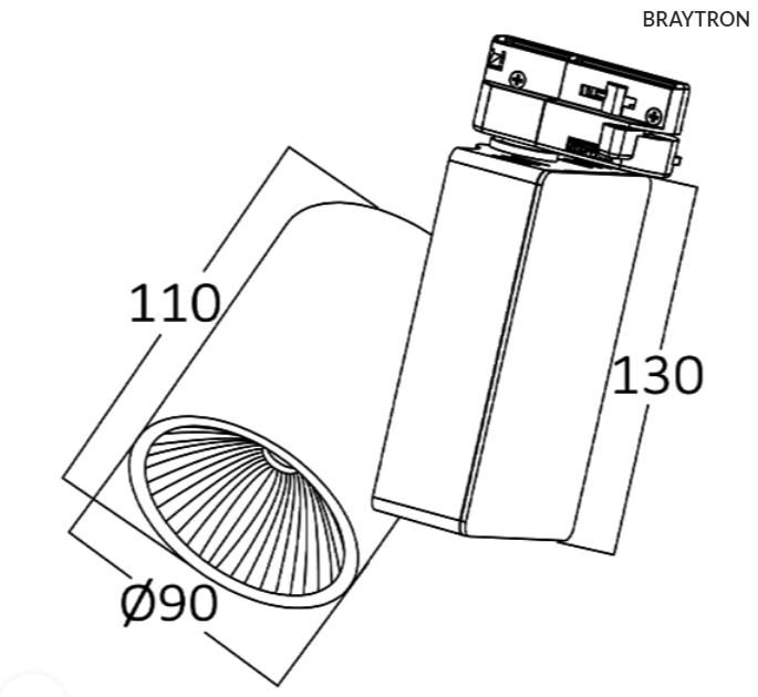 Koľajnicové svietidlo - reflektor 30W 3000K čierny