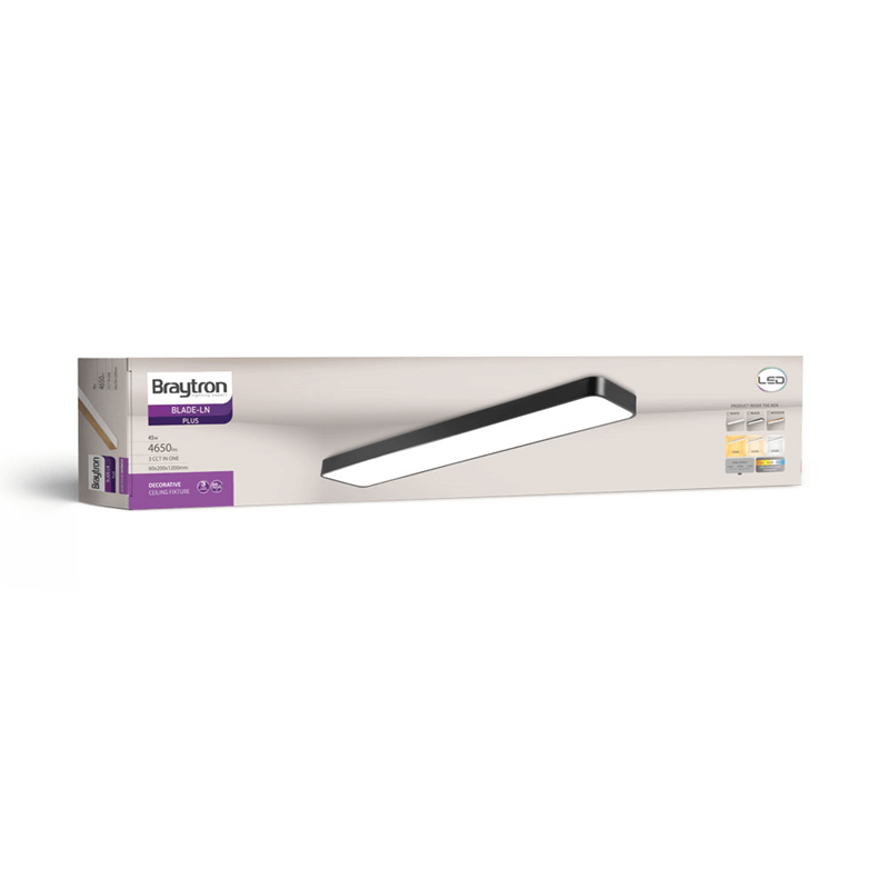 LED Stropné svietidlo BLADE 3u1 45W – Čierne pravouhle