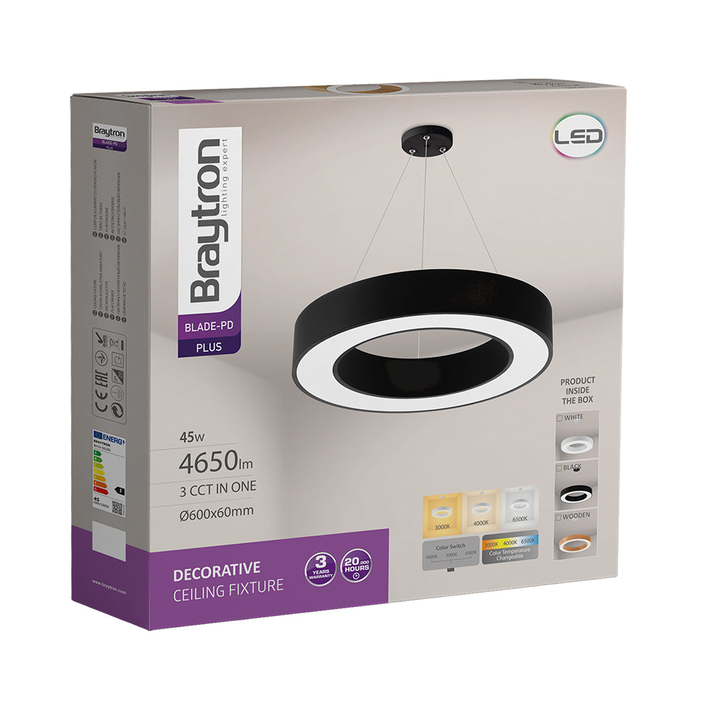 Luster na lanku BLADE 45W 3u1 - čierny