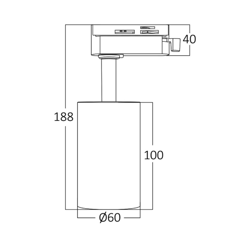 Koľajnicové bodové svetlo Biela