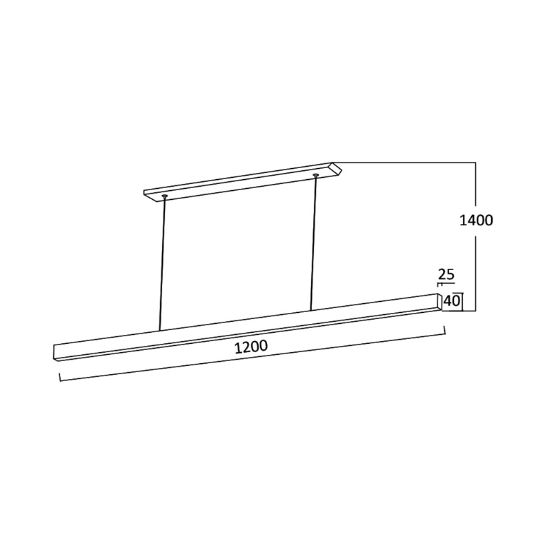 Luster na lanku LINA 30W 3u1 - čierny
