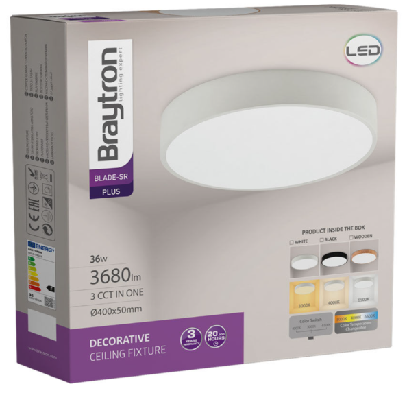 LED Stropné svietidlo BLADE 3u1 36W – Drevo okruhle