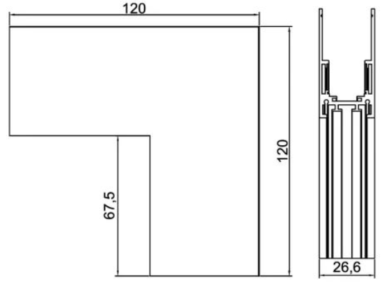 ROHOVÁ SPOJKA v tváre L + Napájací konektor v tvare L
