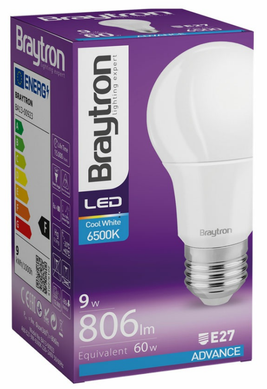 LED Žiarovka E27 9W 6500K