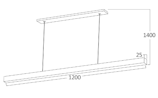 Luster na lanku LINA 30W 3u1 - Zlaty