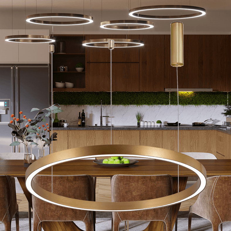 Luster na lanku LINA 45W 3u1 - zlaty