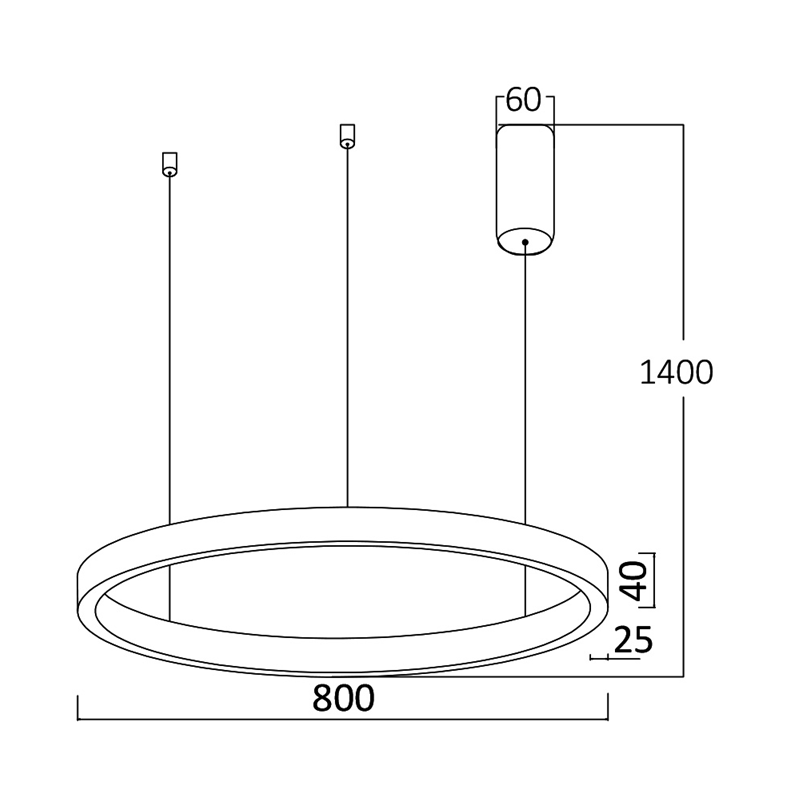 Luster na lanku LINA 45W 3u1 - zlaty
