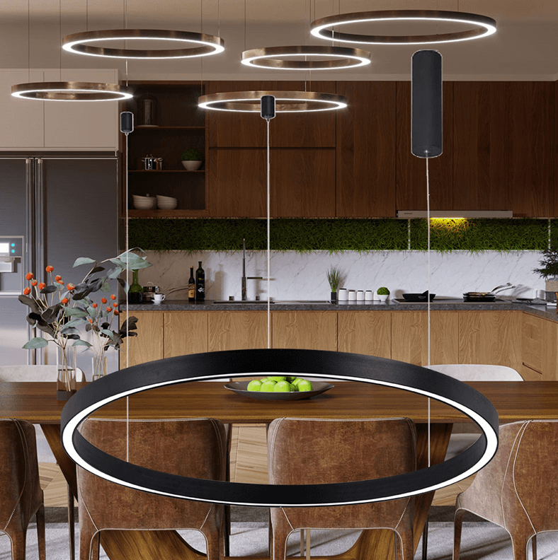 Luster na lanku LINA 35W 3u1 - čierny