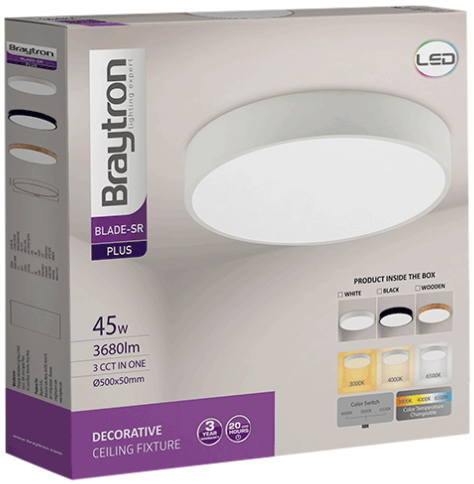 LED Stropné svietidlo BLADE 3u1 45W - Biele okruhle