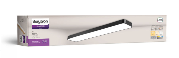 LED Stropné svietidlo BLADE 3u1 45W – Čierne pravouhle