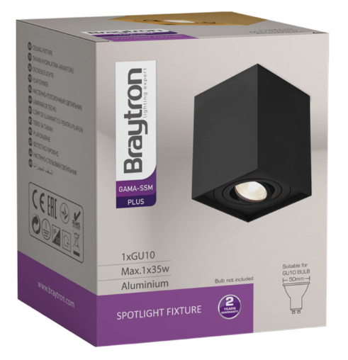 Bodové svietidlo GAMA - čierne štvorcove