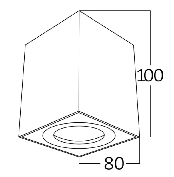 Bodové svietidlo GAMA - čierne štvorcove