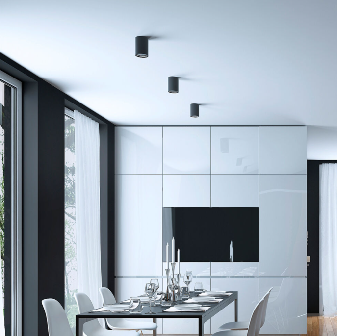 Bodové svietidlo GAMA čierne - okruhle