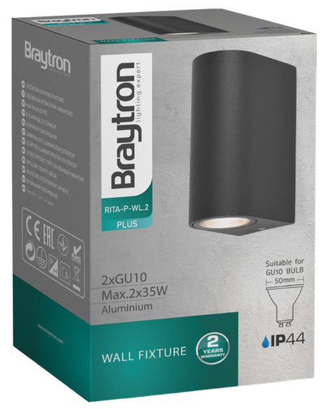 Nastenna lampa RITA 2xGU10 IP44 - Antracit