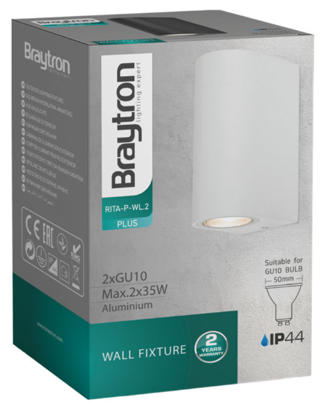 Nastenna lampa RITA 2xGU10 IP44 - Biela