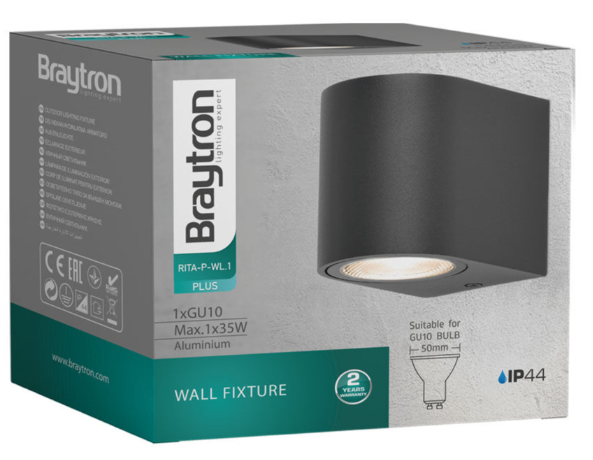 Nastenna lampa RITA 1xGU10 IP44 - Antracit