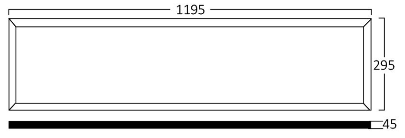 LED Panel 1200x300 50W 4000K - Prisadený