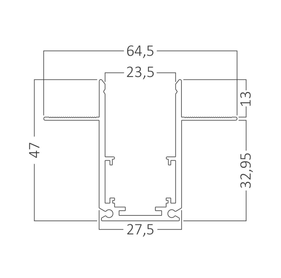 Magnetická Koľajnica Vstavaná 2M
