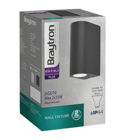 Nastenna lampa RITA 2xGU10 IP44 - Antracit